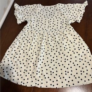 Madewell Cream Dress with Black Polka Dots